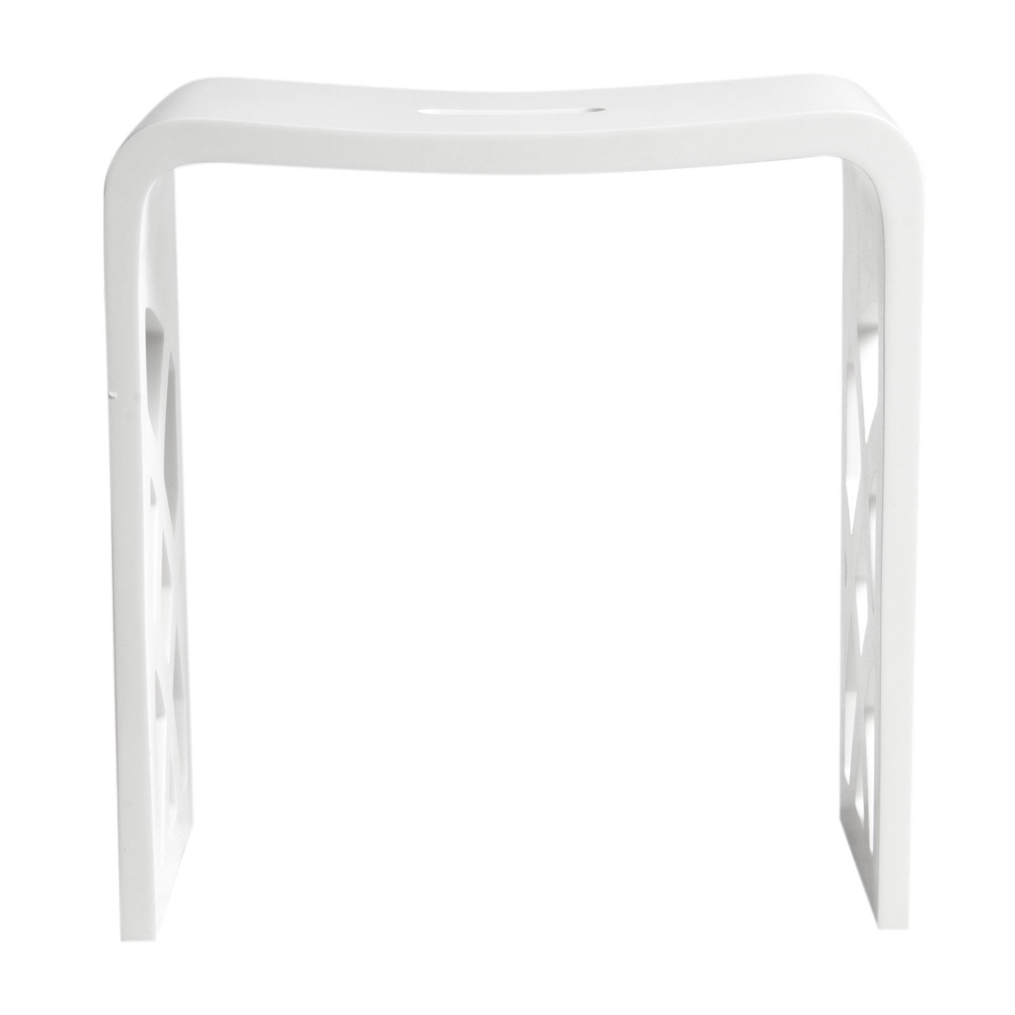 Alfi ABST88 Designer Solid Surface Resin Bathroom u0026 Shower Stool White Matte