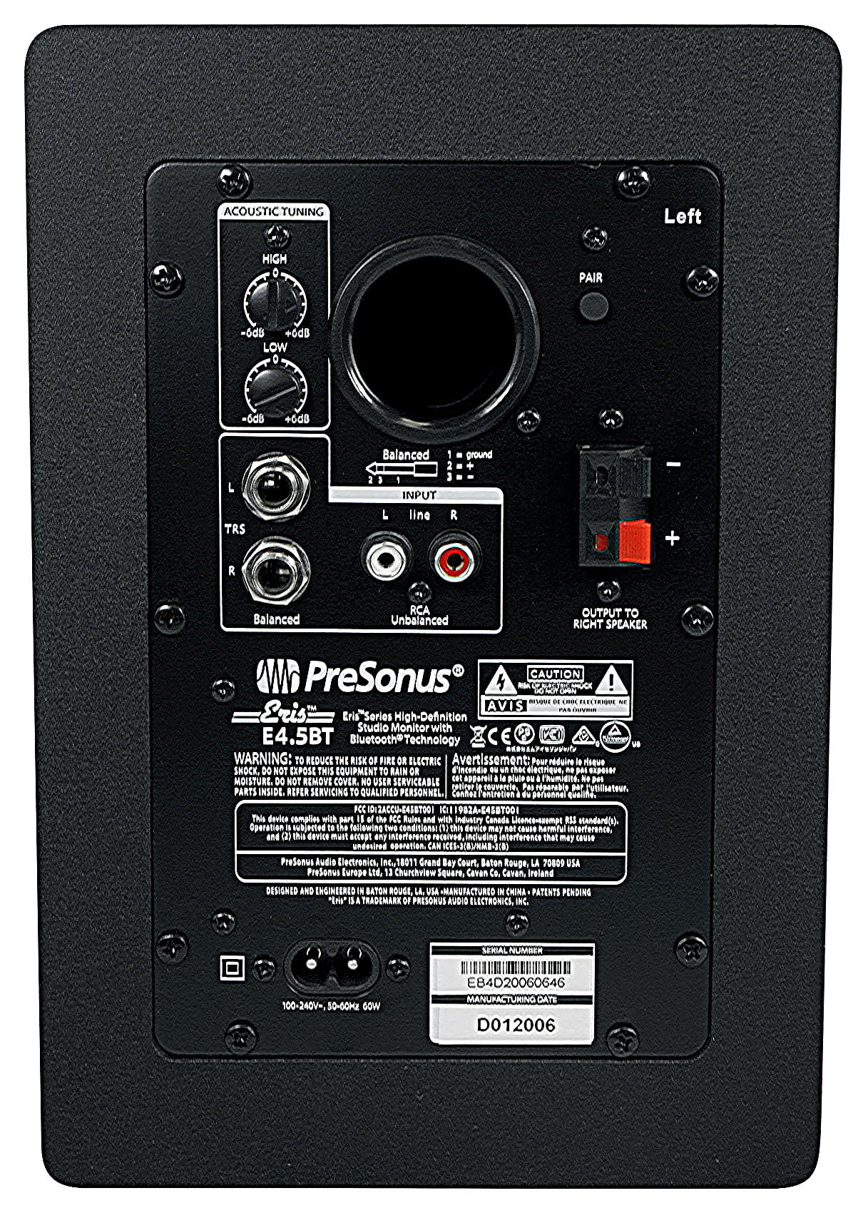 PreSonus Eris E4.5BT 4.5-Inch Near Field Studio Monitors with Bluetooth