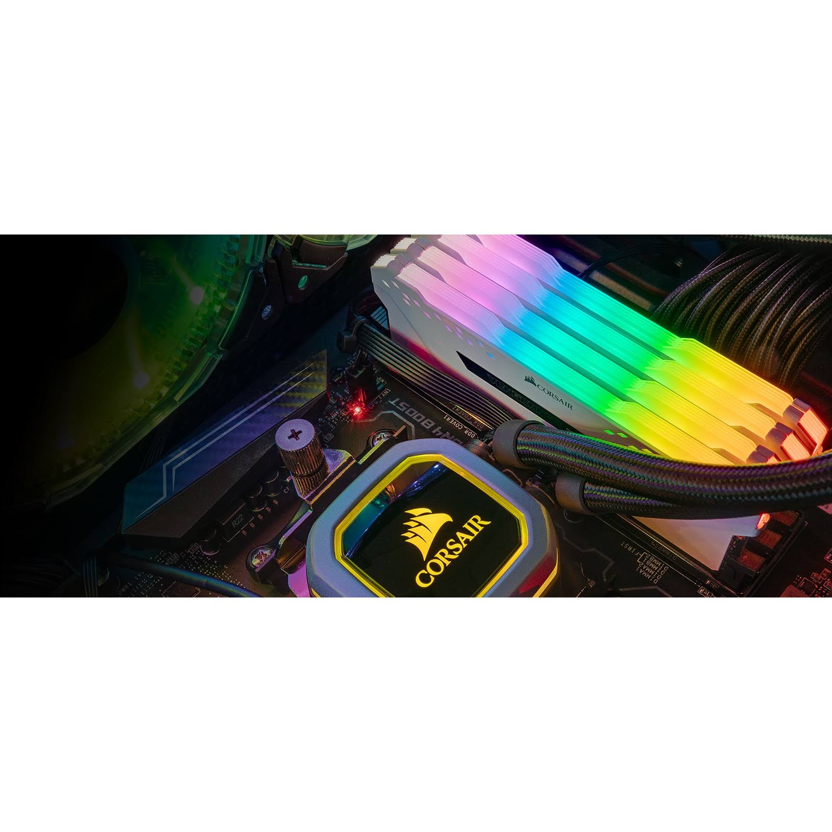 CORSAIR Vengeance RGB PRO 32GB (4x8GB) DDR4 3600MHz C18 LED Desktop Memory - White
