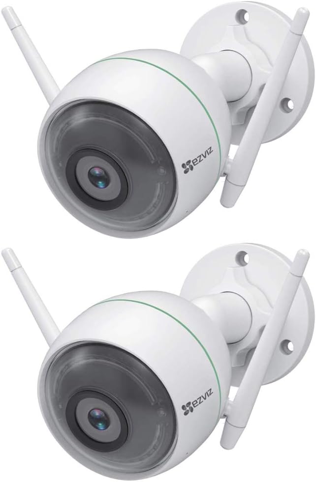 EZVIZ Security Camera Outdoor 1080P WiFi, 100ft Night Vision, Weatherproof, Smart Motion Detection Zone, 2.4GHz WiFi Only(C3WN, 3 Packs)