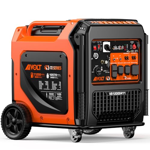 AIVOLT 8000W Dual Fuel Super Quiet Inverter Generator with Electric Start - Gas Propane Powered Portable Generator Upgraded Version for Home Backup, RV, Camping & Travel - 50 State Approved