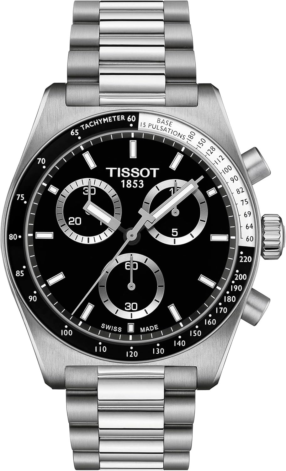 Tissot Mens PR516 Chronograph 316L Stainless Steel case Quartz Watches, Grey, Stainless Steel, 20 (T1494171105100)