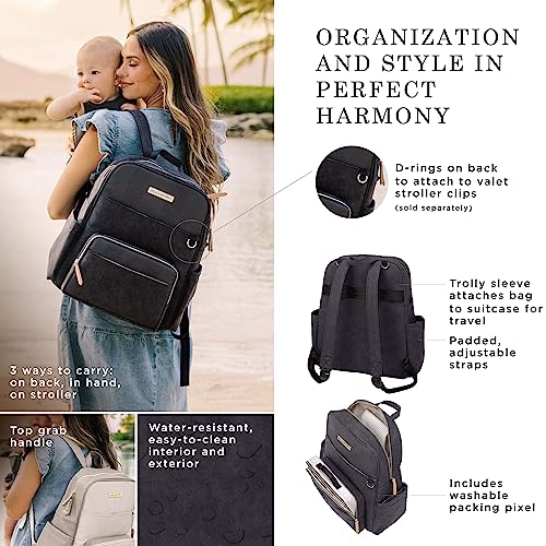 Petunia Pickle Bottom Sync Backpack | Diaper Bag | Diaper Bag Backpack for Parents | Top-Selling Stylish Baby Bag | Sophisticated and Spacious Backpack for On The Go Moms | Mink