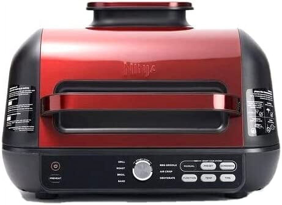 Ninja IG651 QCM Foodi Smart XL Pro 7-in-1 Indoor Grill/Griddle Combo, use Opened or Closed, with Griddle, Air Fry Smart Thermometer, CINNEMON (Refurbished)
