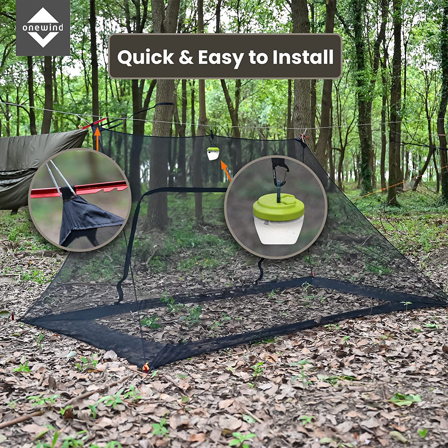 OUWI Shelter, Camping Tarp Set Include Emergency Shelter, BugNet and Tent Footprint, Ripstop Silnylon with Silicone PU Coating Survival Shelter Tent for Camping, Hiking, Backpacking