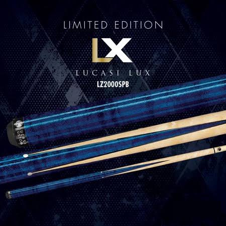 Lucasi Lux Lz2000spb April 2020 Blue Billiards Pool Cue Stick Cotm + Zero FlexPoint Low Deflection Shaft w/ Tiger Everest Tip
