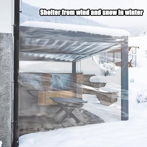 Clear Waterproof Tarps 20x20ft, Transparent Rainproof Tarpaulin, Heavy Duty Tear Resistant Transparent Tarp with Grommets, for Camping, Plants Greenhouse, Cars, Patio and Porch
