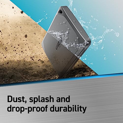 Crucial X9 Pro 4TB Portable SSD - 1050MB/s Read/Write, Water/Dust Resistant, with Mylio Photos+ - USB 3.2 for PC and Mac