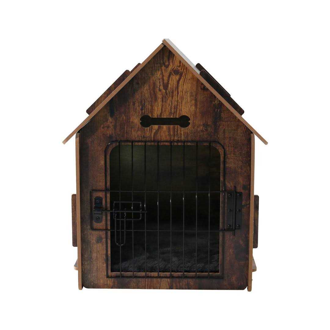 Byrn Wooden Pet house Indoor w/ Roof dog house w/ Removable Mat and Lockable Door for Small dog cat Tucker Murphy Pet Finish - Pet Supplies online store