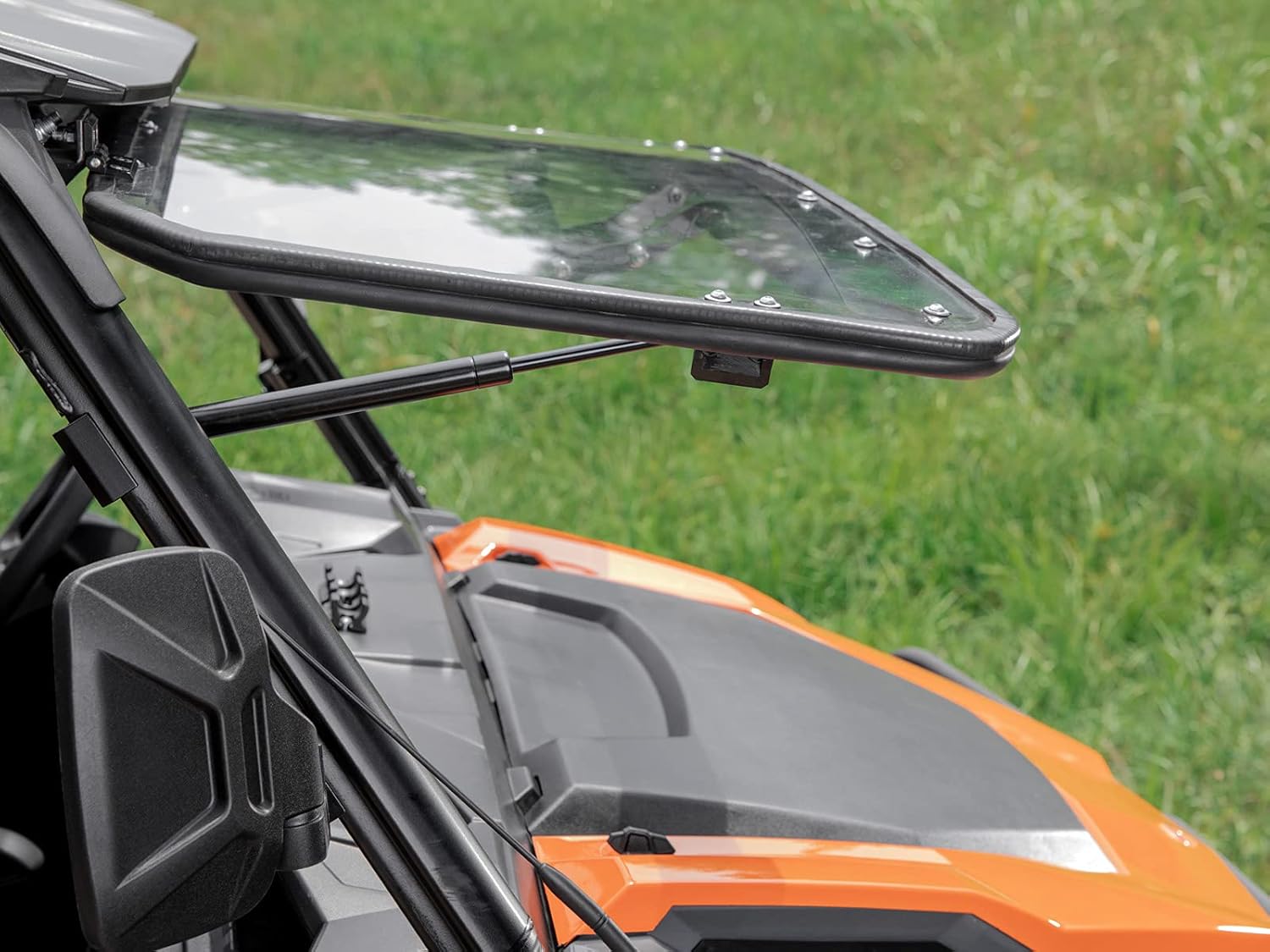 SuperATV Scratch Resistant 3-in-1 Flip Windshield for 2016+ Polaris General 1000/2017+ Polaris General 4 | 1/4 Thick Polycarbonate 25X Stronger than Glass | Can be set to Open, Vented, or Closed!