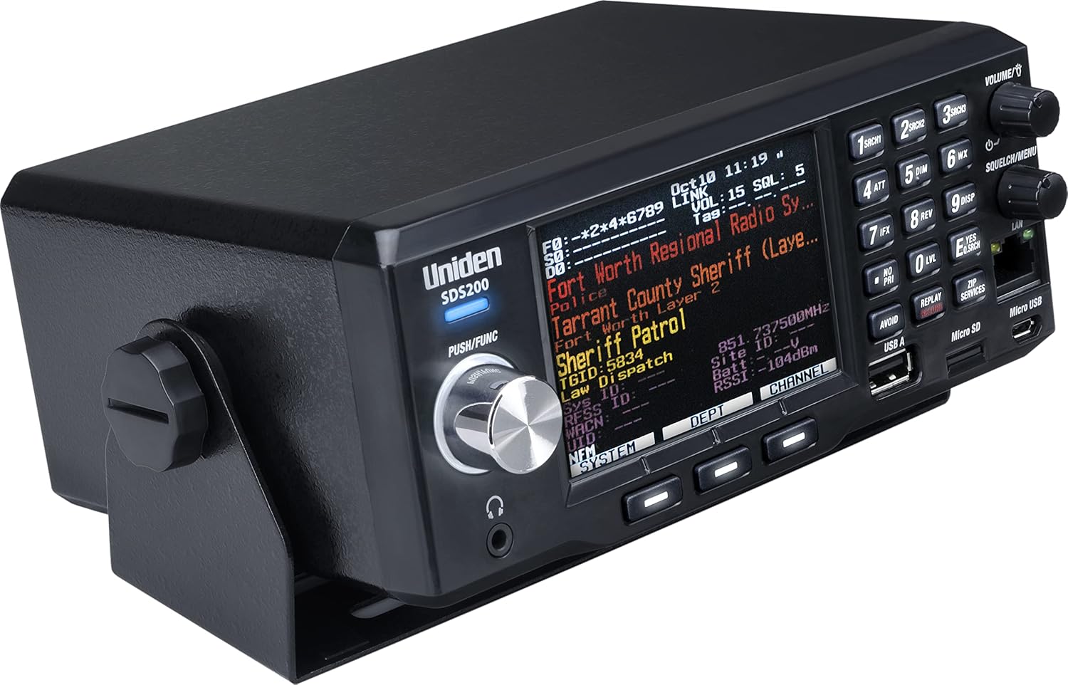 Uniden SDS200 True I/Q™ TrunkTracker X Base/Mobile Digital Scanner. Incredible Digital Performance. TrunkTracker X Technology Provides The Best Digital Decode Performance in The Scanner Industry.