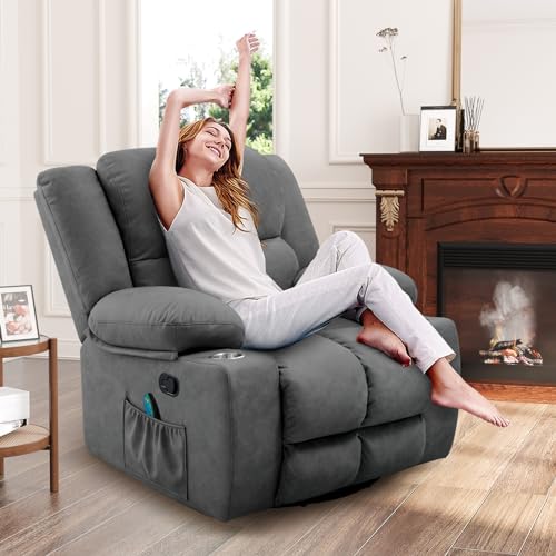 Oversized Power Lift Recliner Chair for Elderly with Massage, Electric Lift Chair Sofa with USB Port, Infinite Position, Side Pockets, Remote Control, Dark Grey