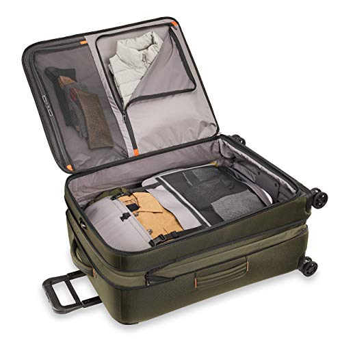Briggs & Riley Domestic 22" Carry On Expandable Spinner - Luggage for Travel, Suitcases with Wheels, Softside Rolling Bag for Men & Women, Self-Repairing Zipper - ZDX Collection, Hunter