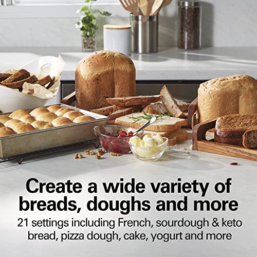Hamilton Beach 29890 Premium Dough & Bread Maker Machine with Auto Fruit and Nut Dispenser
