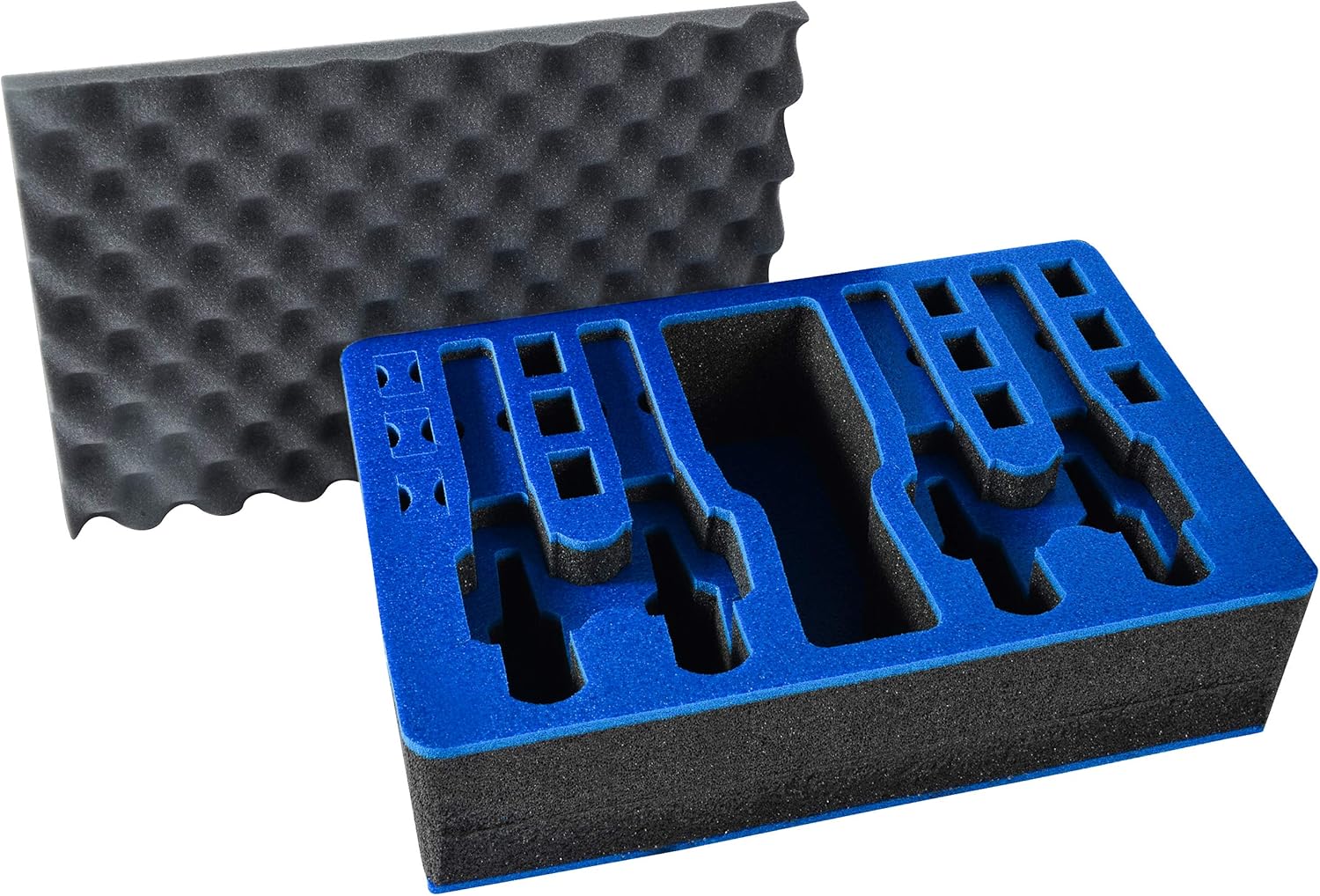 Pistol & Magazine Storage Foam Insert for Pelican P-1500 Case -2 Piece Set Pre-Cut Military Grade Polyethylene Foam Base Insert and Lid Liner (Case Not Included)