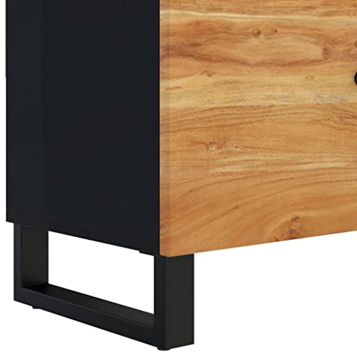 TV Stand 41.3"x13"x18.1" Solid Wood Acacia,Industrial Wooden TV Stand with 4 Compartments for Ample Storage Furniture for TV & Media, Entertainment Centers