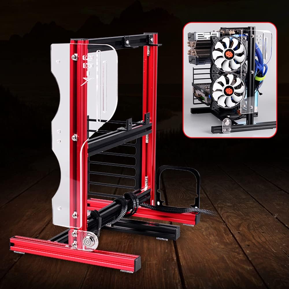 ITX M-ATX, ATX Motherboard Chassis DIY Set Vertical Overclocking Open Bare Metal FrameChassis Rack,Good Heat Dissipation
