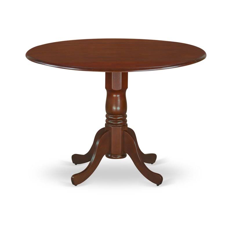 East West Furniture DLML3-MAH-C 3 PC Small Kitchen Table and Chairs set-round Kitchen Table and 2 Dining Chairs