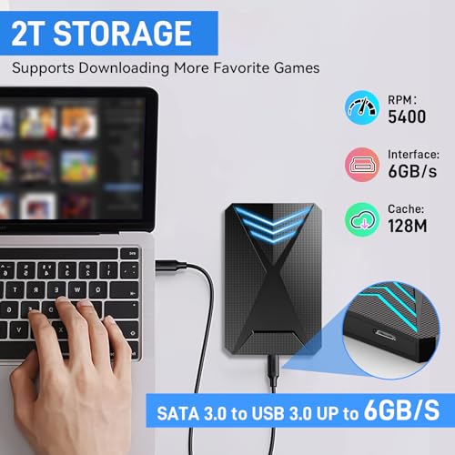 Retro Game Console Hard Drive 2T, Retro Drive with 18 Emulator Console, 4280 Plug and Play Video Games for PC, Launchbox Hard Drive Emulator, USB 3.0, Hyper Base Lbox
