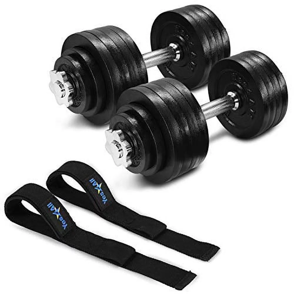 Yes4All 200 lbs Adjustable Dumbbell Weight Set, Cast Iron Dumbbell, Pair