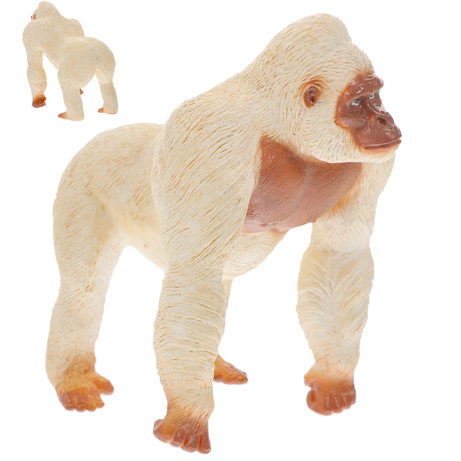 5 Count Decor Models Kids Educational Toys Mini Gorilla Figurine Chimpanzee Figure Forest Animal Figure Orangutan Toy Model Toy Puzzle White Plastic Child