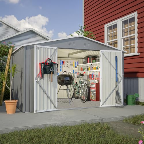 6x4 Ft Outdoor Storage Shed, Heavy-Duty All-Weather Tool Shed with Lockable Doors, Durable Resin Construction for, Patio & Backyard Organization Black