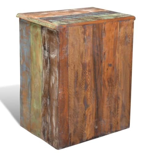 End Table with 1 Drawer 1 Door Reclaimed Wood,Reclaimed Wood End Table with Drawer and Cupboard for Home Decor and Storage, Brown