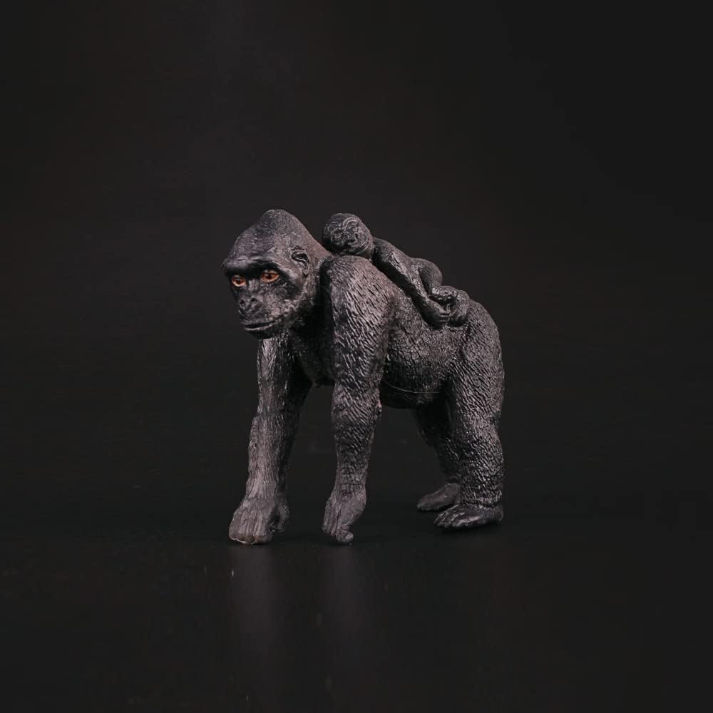 3 Pieces Chimpanzees and Gorilla Figure Realistic Plastic Figurine Monkey Figure Vivid African Jungle Animals Set Orangutan Monkey Family