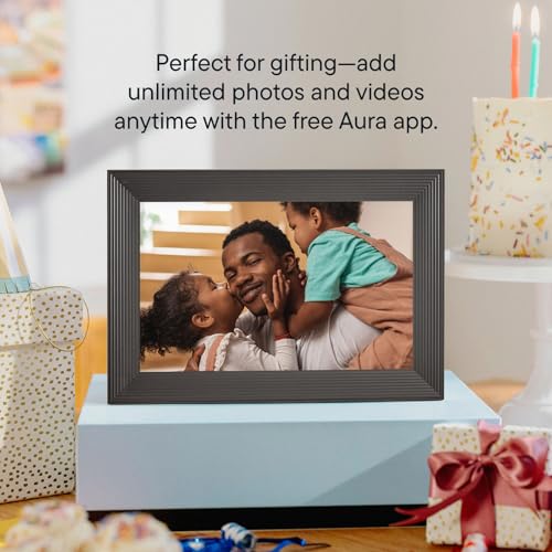Aura Digital Picture Frame - 10.1" HD Mat Display | Wirecutter's Best Digital Frame for Gifting - Send Photos Directly from Your Phone from Anywhere | Quick & Easy Setup Over WiFi - Free App | Black