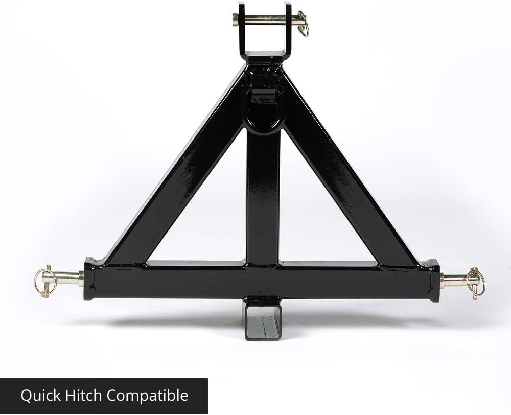 Titan Attachments Heavy Duty 3 Point 2 Receiver Trailer Hitch Category 1 Tractor Tow Drawbar Pull