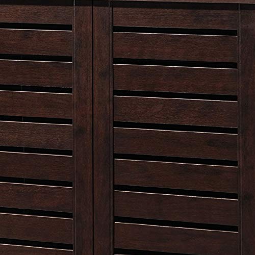 Baxton Studio Adalwin 3-Door Shoe Storage Cabinet, Dark Brown (118-6517-HiT)