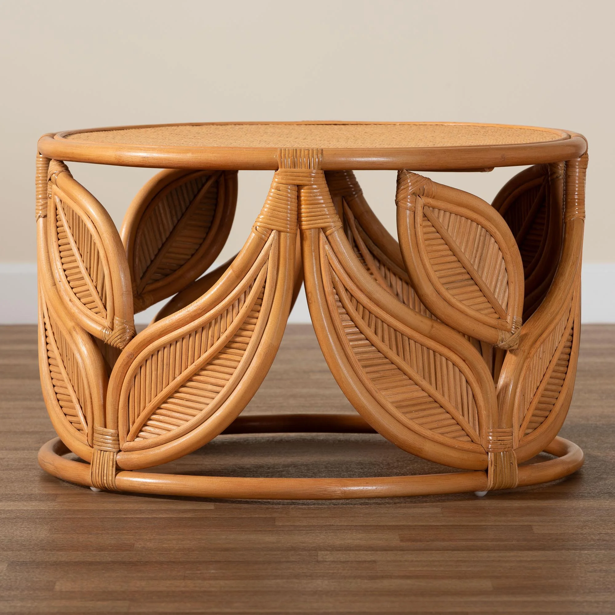 bali & pari Raflesia Boho Coffee Table, One Size, Light honey