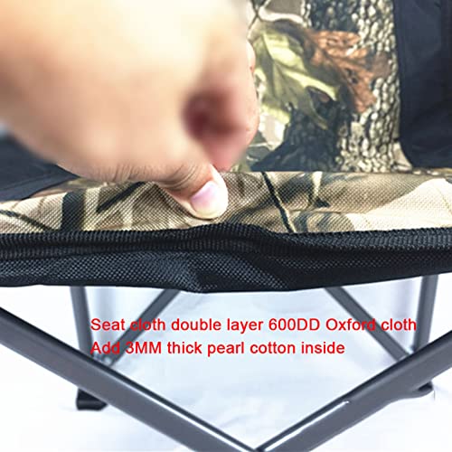 Outdoor Portable Folding Fishing Chair Heavy Duty Director Chair Leisure Beach Chair with Armrests Storage Bag Cup Holder (Army Green Blue)