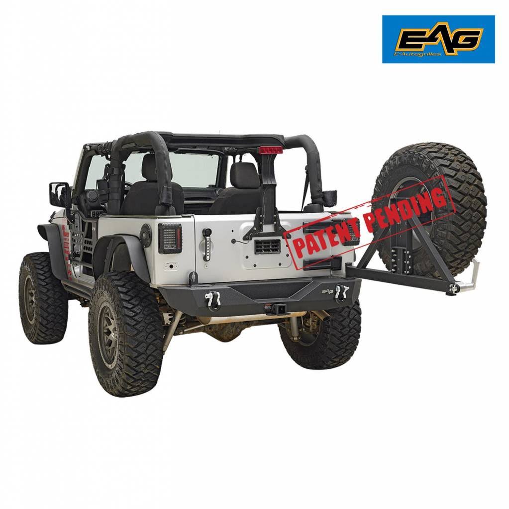 EAG Rear Bumper with Tire Carrier Fit for 07-18 Jeep Wrangler JK