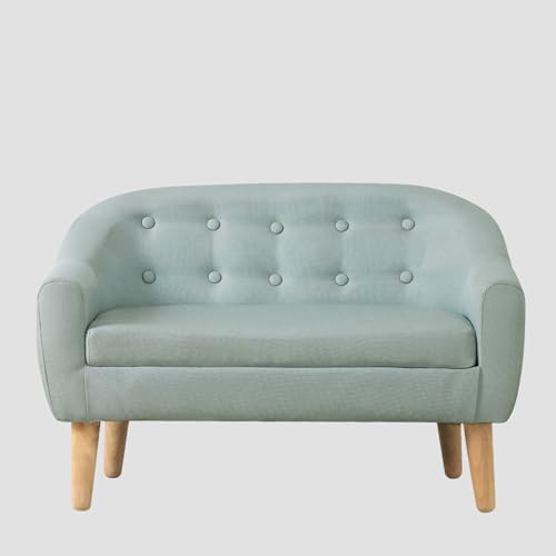 AFBKSS&BB Kids Chair, Double seat Children Reclining Couch, Toddler Preschool Sofa Living Room Child Sofa Chair Baby Sofa Bed (Blue)