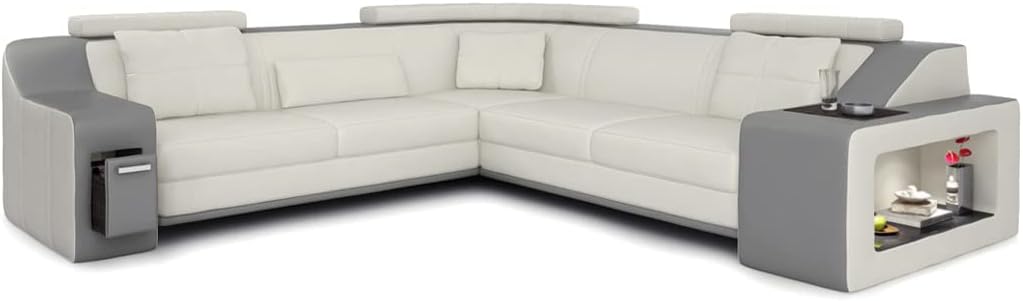 Modern Corner Leather Sofa Sectional Couch Furniture Brown Leather Sofa - BULLHOFF by Giovanni Capellini