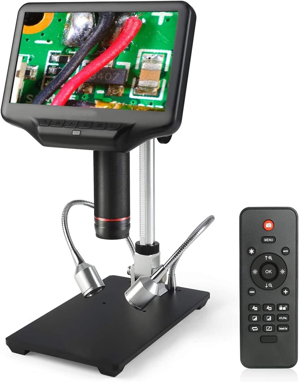 HD Digital Biological Microscope Camera 3D HDMI Microscope with 7' LCD USB Video Microscopes for Phone Repairing - Binocular Microscope