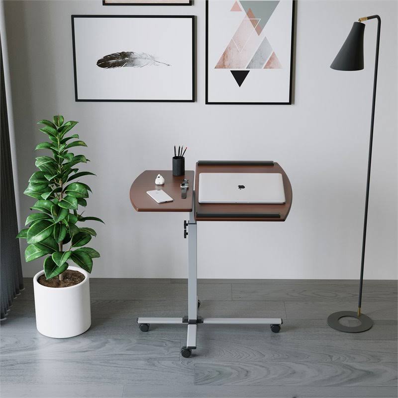 Techni Mobili Adjustable Laptop Cart Mahogany