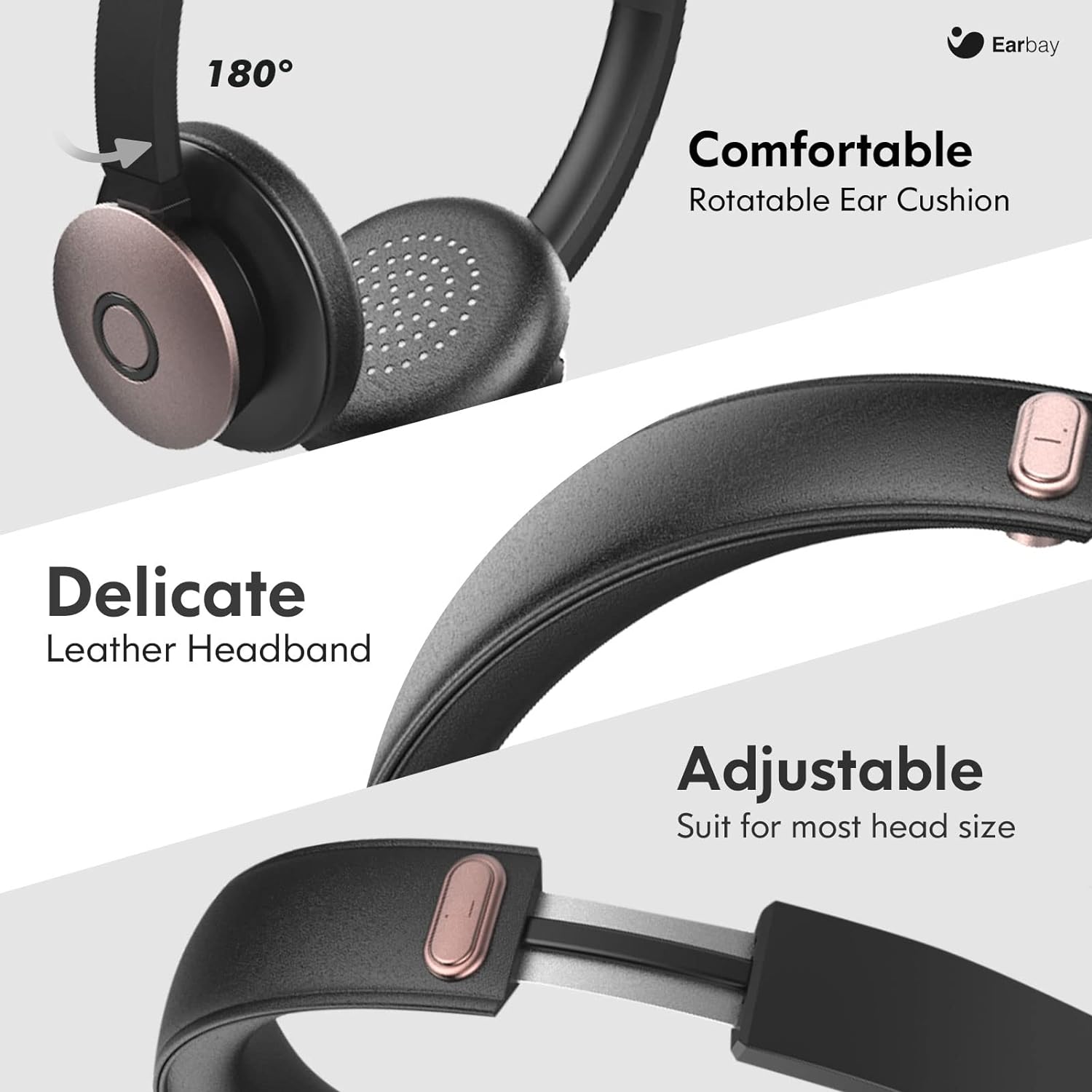 Bluetooth Headset with Microphone Noise Cancelling, Wireless Headset with Mic & USB Dongle, Dual Connect Office Headset, On-Ear Headphones Bluetooth 5.0, 28hrs Talk time for PC/Office/Zoom/Skype