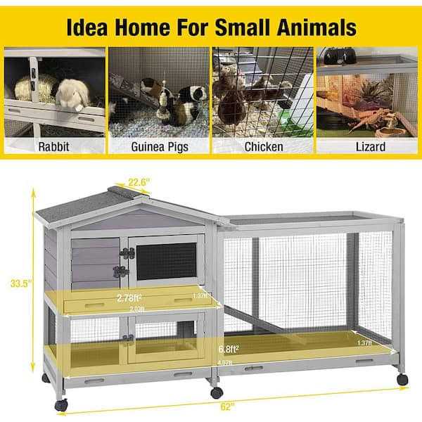 Aivituvin Indoor Outdoor Rabbit Hutch Bunny Cage AIR19 - Pet Supplies online store