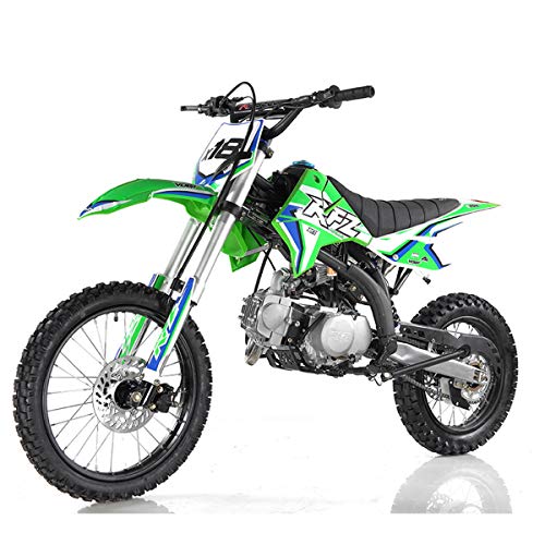 Apollo DB-X18 125CC RFZ Racing Dirt Bike with Twin Spare Heavy Duty Steel Frame Apollo Dirtbike for Youth Adult Big Size Tires 17"/14"