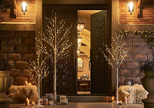 LITBLOOM 2 Pack Lighted Birch Twig Tree with Lights 4FT 72 LED Lights for Indoor Outdoor Home Easter Christmas Holiday Decoration