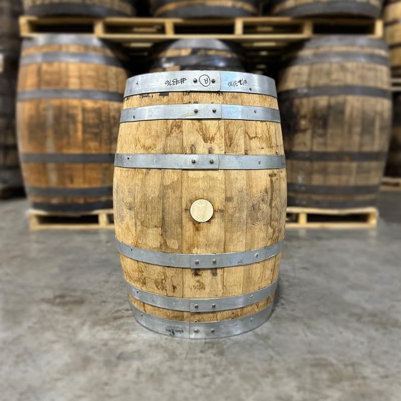 Midwest Barrel Company Authentic Small Bourbon/Whiskey Barrel Used Genuine American White Oak Wood Barrel for Decoration, Furniture & DIY Projects (15 Gallon)
