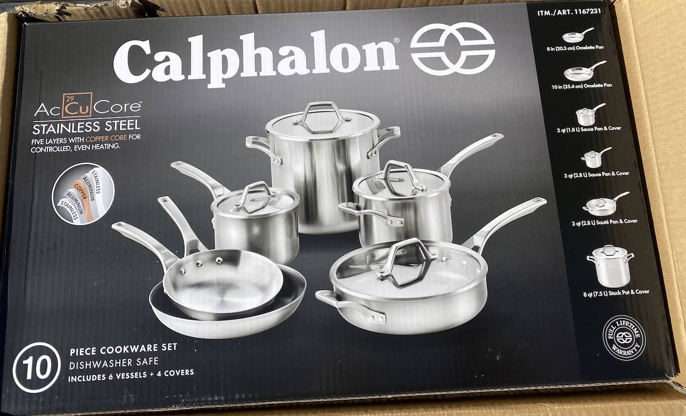Calphalon 10-Piece Accucore Stainless Steel Cookware Set