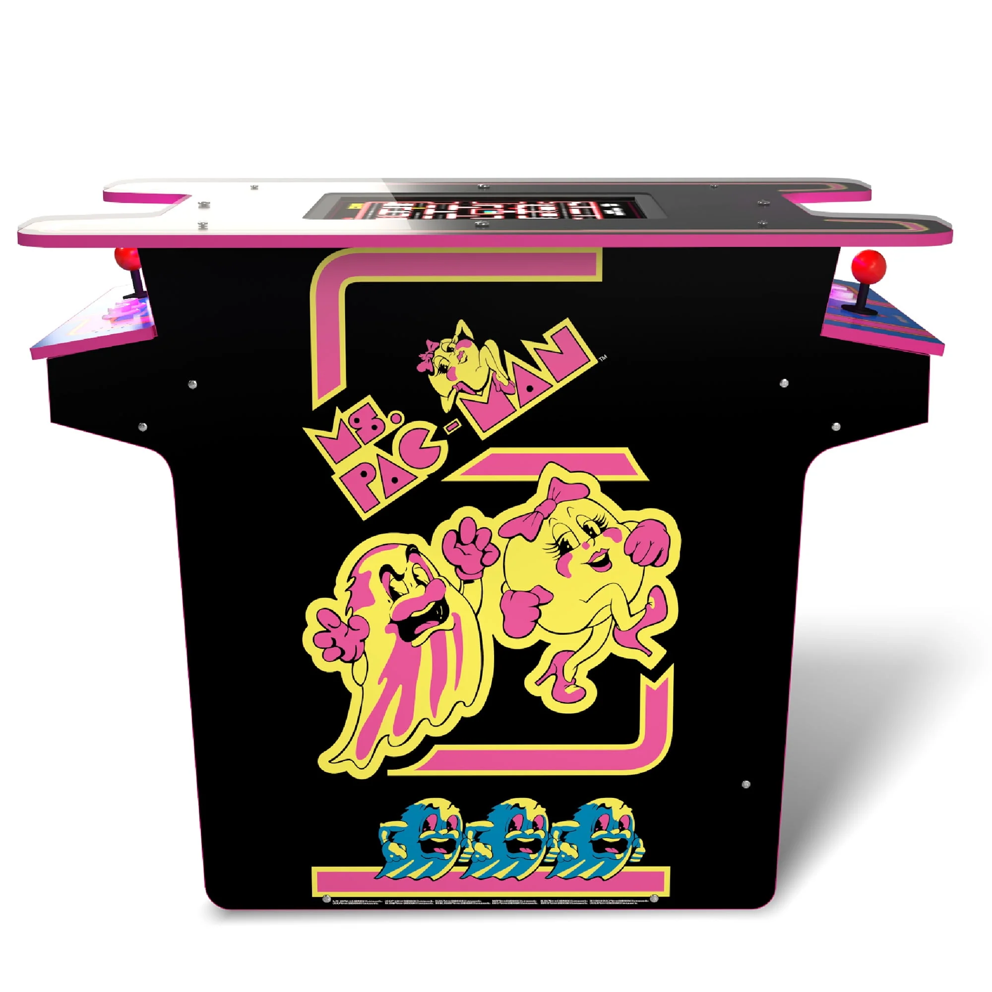 Arcade1UP Ms. PAC-MAN Head-to-Head Arcade Table with 12 Games in 1, Black