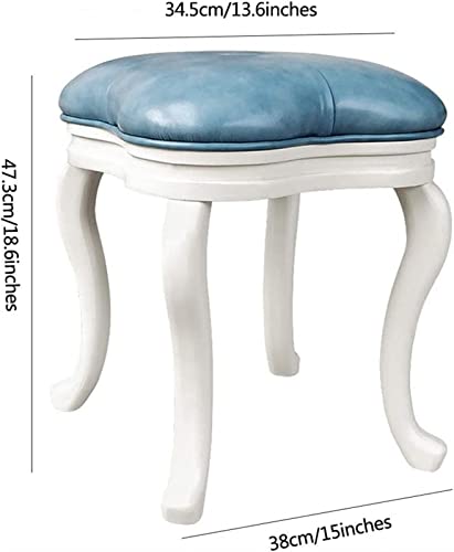 Vanity Stool Bedroom Vanity Chair Upholstered Seat Vanity Benches Solid Wood Stool Home Dressing Stool Makeup Stool Shoe Bench Fashion Leather Stool