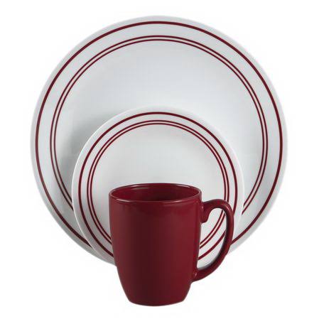 Corelle Livingware Classic Cafe Red 16-Piece Dinnerware Set