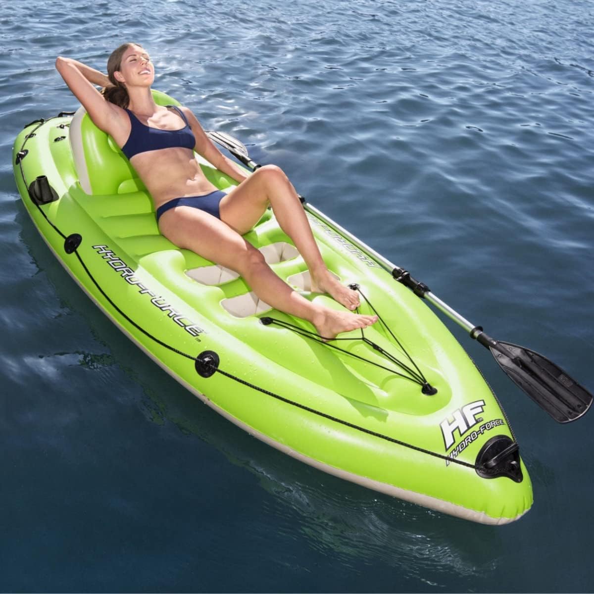 Bestway Hydro-Force inflatable kayak, Koracle Inflatable Boat Set for Fishing with Hand Pump and Paddle, 1 Person Capacity
