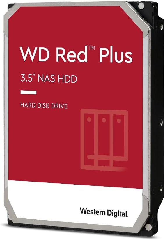 Western Digital 2TB WD Red Plus NAS Internal Hard Drive HDD - 5400 RPM, SATA 6 Gb/s, CMR, 128 MB Cache, 3.5 -WD20EFZX