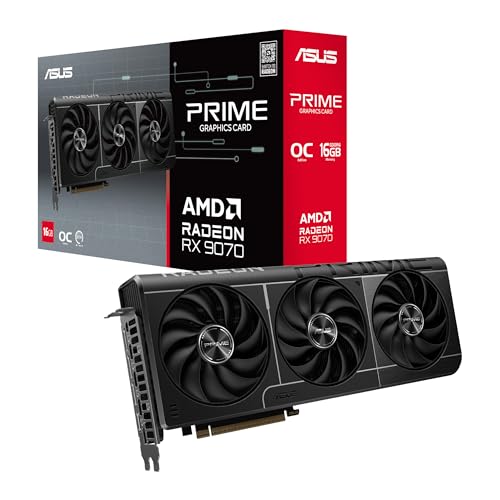 ASUS Prime Radeon™ RX 9070 XT OC Edition Graphics Card (PCIe 5.0, HDMI/DP 2.1, 2.5-Slot Design, axial-tech Fans, Dual Ball Fan Bearings, Dual BIOS, GPU Guard)